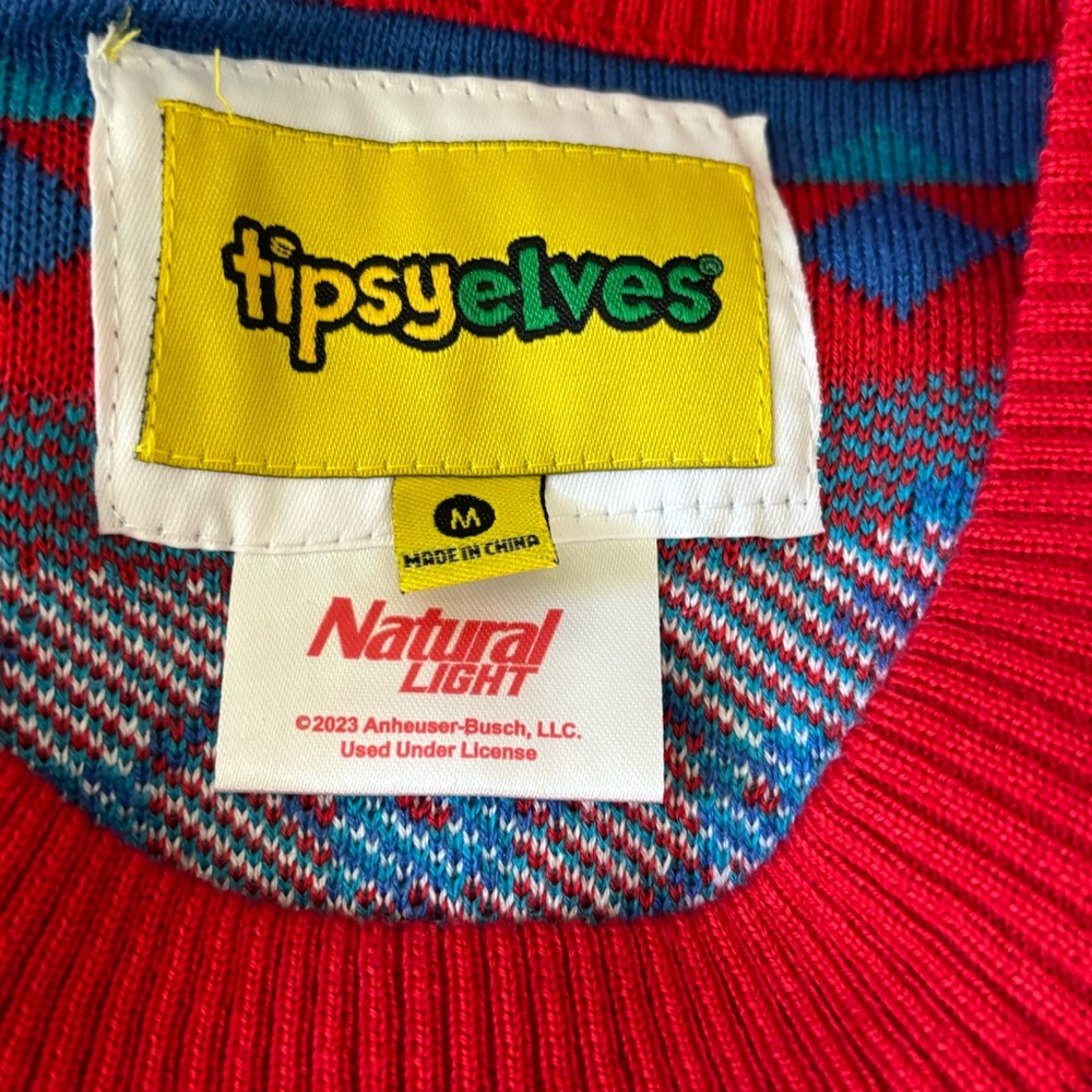 Tipsy Elves Natural Light ugly Christmas sweater. 100% acrylic. Men’s size M - Picture 4 of 8
